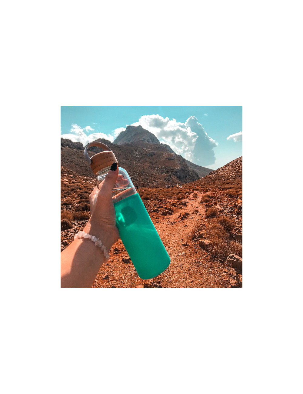 Szklana butelka Refresh 560 ml, zielony
