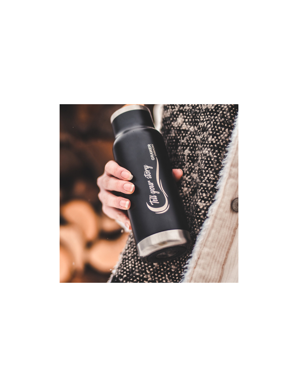 Butelka termiczna Horten 530 ml, czarny