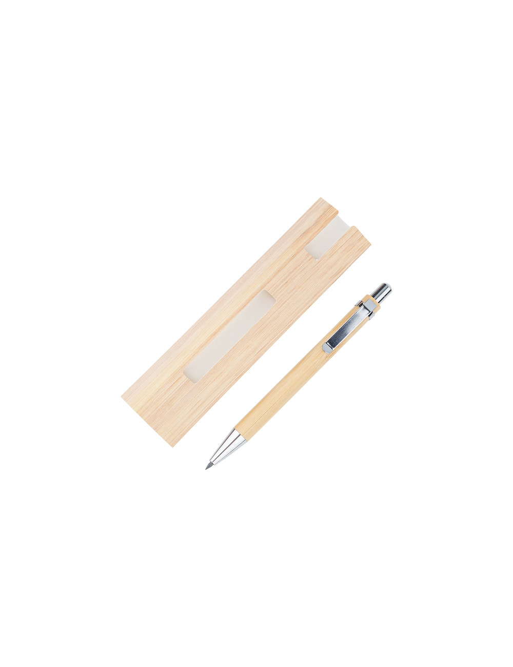 Bambusowy, wieczny długopis/ołówek w etui...