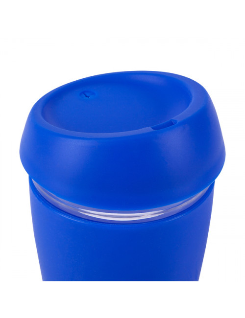 Szklany kubek Stylish 350 ml w eco tubie, niebieski