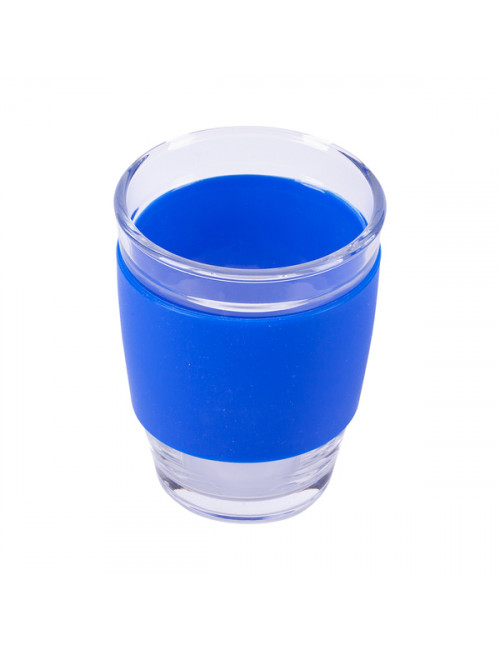 Szklany kubek Stylish 350 ml w eco tubie, niebieski