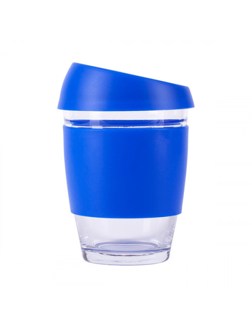 Szklany kubek Stylish 350 ml w eco tubie, niebieski