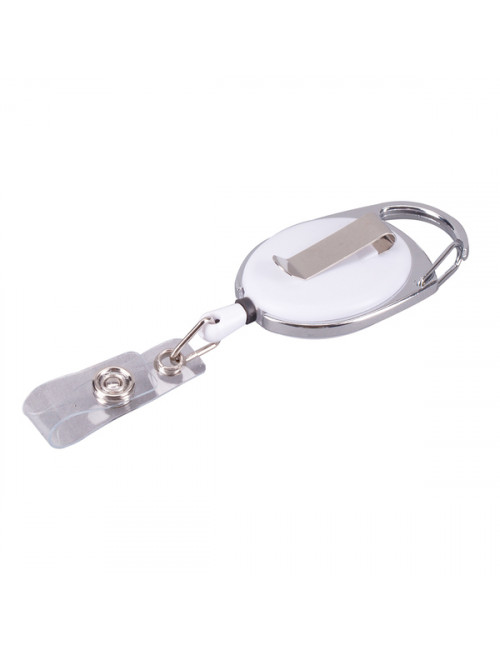 Ski-pass z karabińczykiem, biały