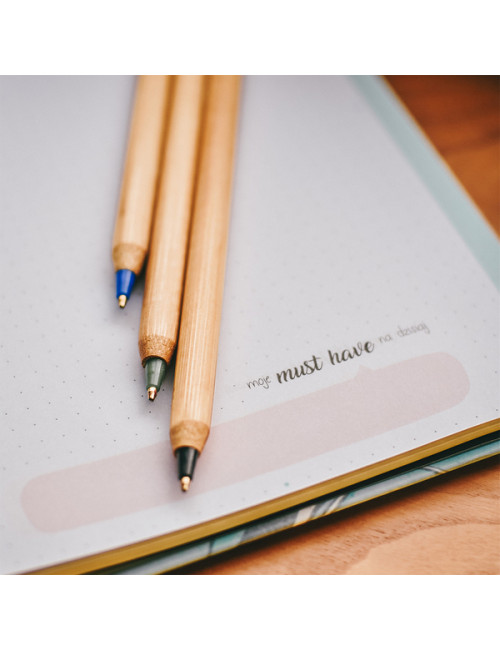 Długopis bambusowy Chavez, niebieski 