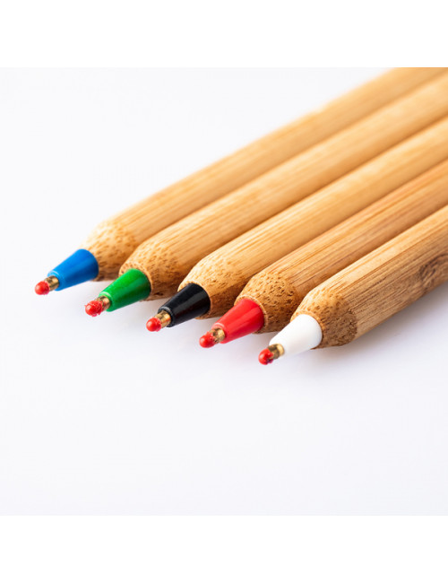 Długopis bambusowy Chavez, biały