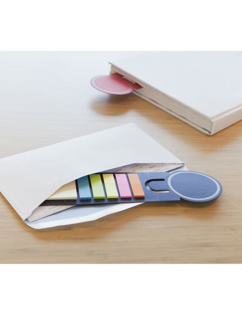 Zestaw do notatek, karteczki samoprzylepne, zakładka do książki, linijka, notatnik