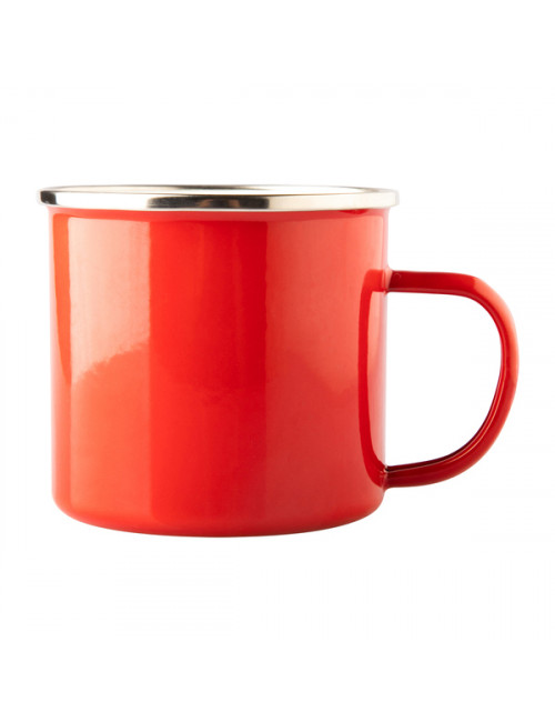 Kubek emaliowany Oldschool 500 ml, czerwony