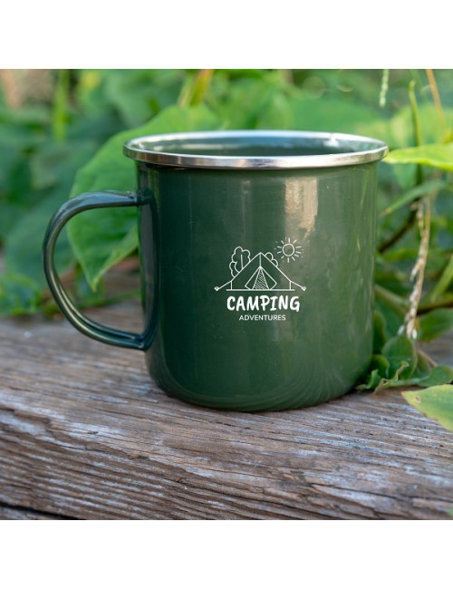 Kubek emaliowany Oldschool 500 ml, zielony 