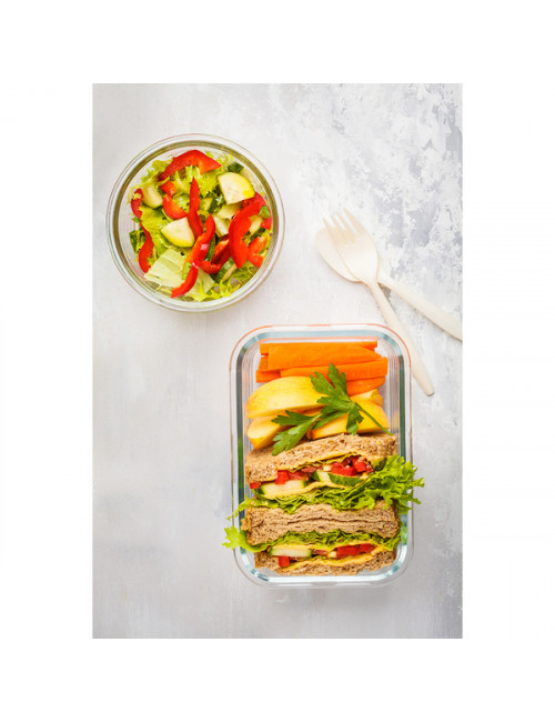 Lunch box Delect 900 ml, biały/transparentny