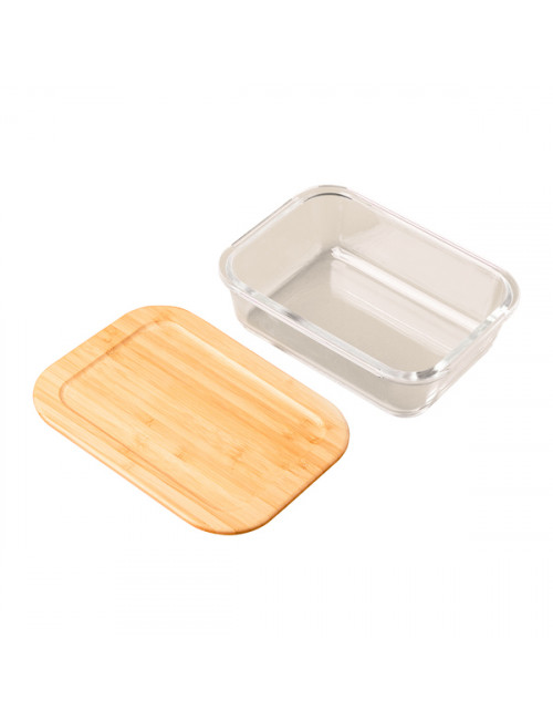 Lunch box Glasial 1000 ml, brązowy/transparentny