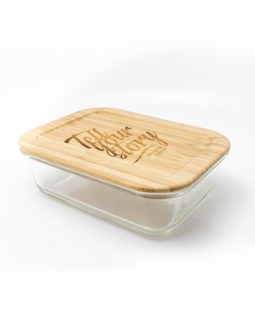 Lunch box Glasial 1000 ml, brązowy/transparentny