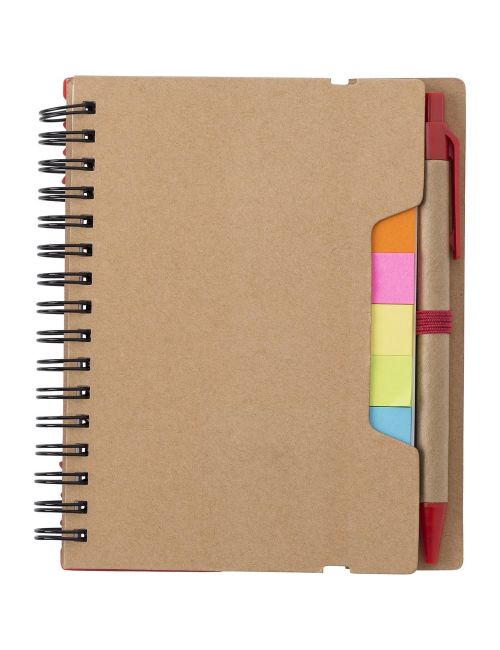 Zestaw do notatek, notatnik, długopis, linijka, karteczki samoprzylepne