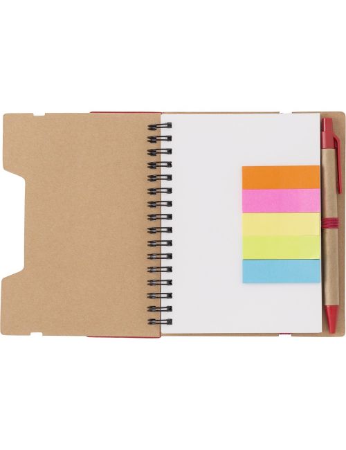 Zestaw do notatek, notatnik, długopis, linijka, karteczki samoprzylepne