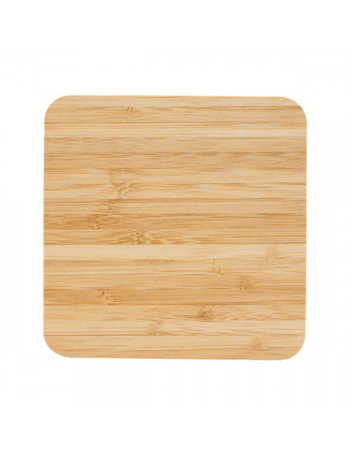 Pudełko z bambusową pokrywką i dużym lusterkiem Vanity, brązowy