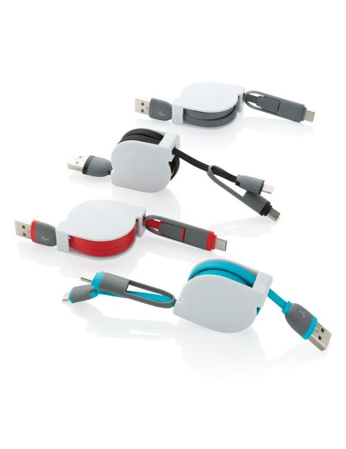Zwijany kabel do ładowania i synchronizacji 3 w 1