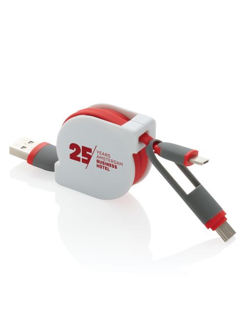 Zwijany kabel do ładowania i synchronizacji 3 w 1