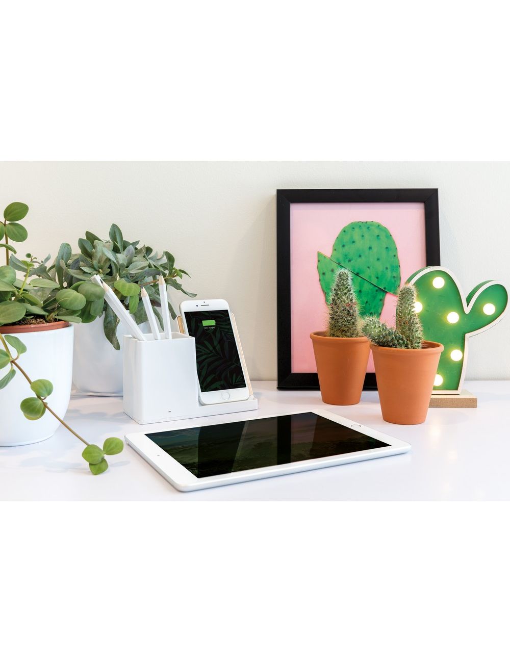 Ładowarka bezprzewodowa 5W, organizer na biurko...