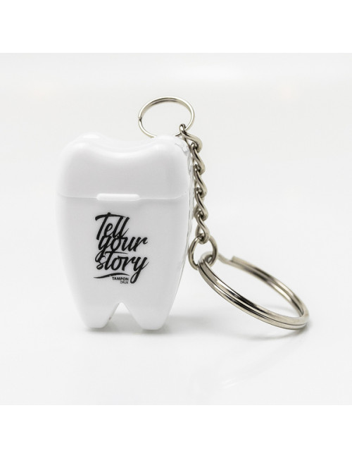 Brelok Toothy z nicią dentystyczną, biały 