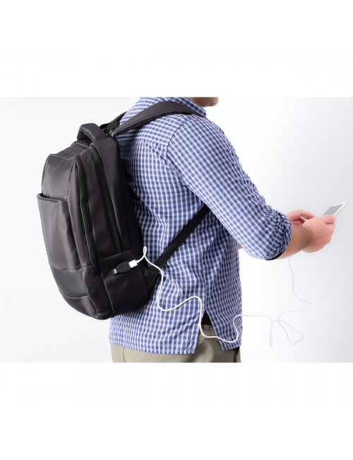 Plecak dwukomorowy na laptop Oxnard, czarny