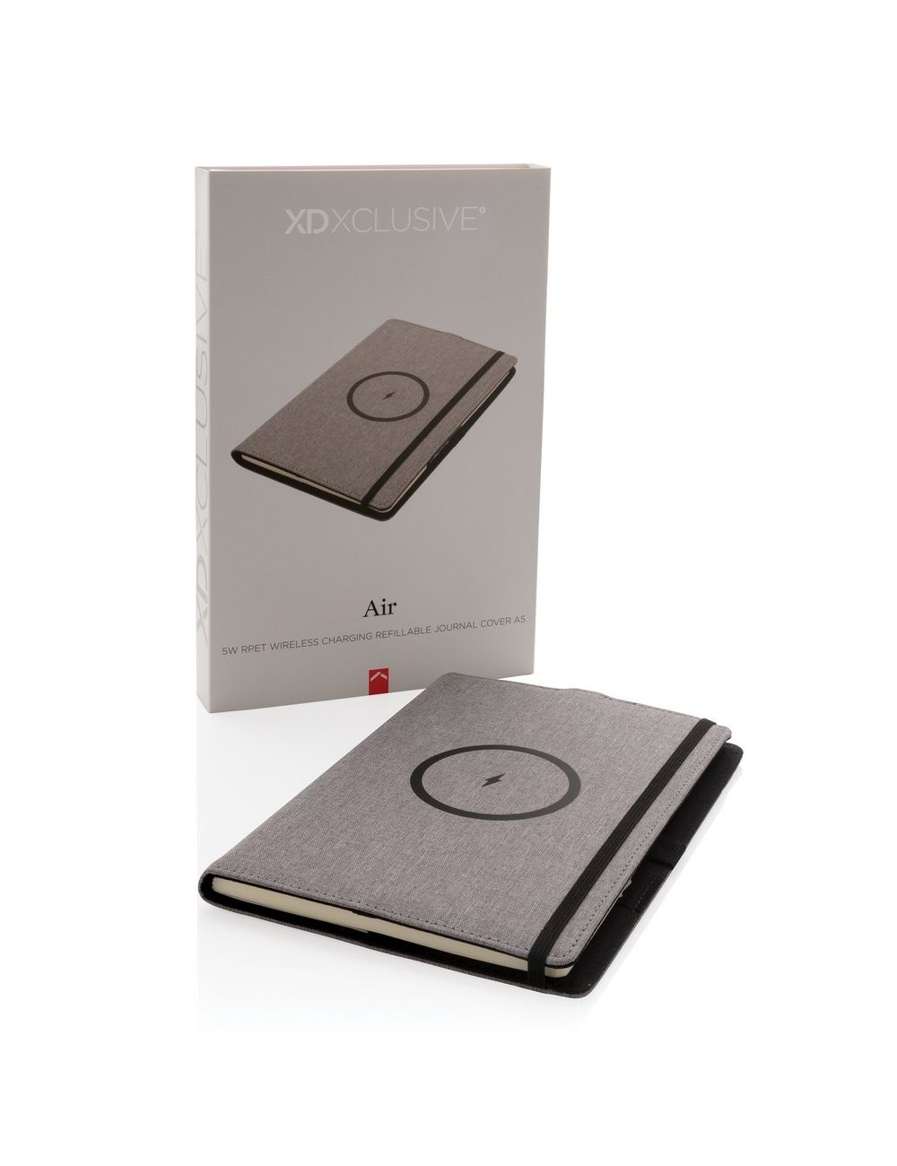Notatnik A5 rPET, ładowarka bezprzewodowa 5W Air