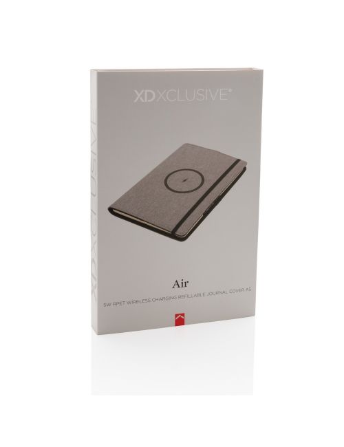 Notatnik A5 rPET, ładowarka bezprzewodowa 5W Air