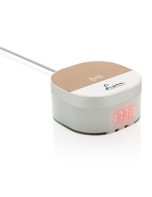Ładowarka bezprzewodowa 5W Aria, zegar cyfrowy