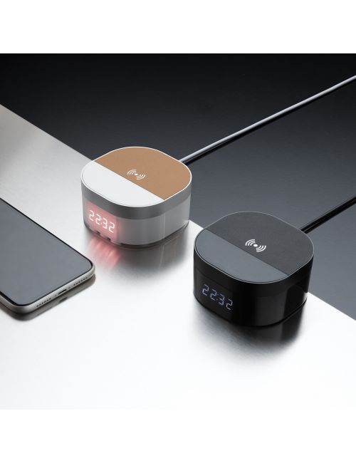 Ładowarka bezprzewodowa 5W Aria, zegar cyfrowy