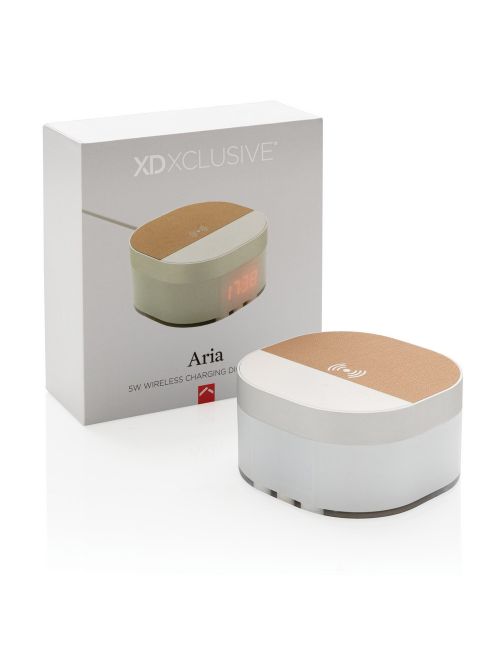 Ładowarka bezprzewodowa 5W Aria, zegar cyfrowy