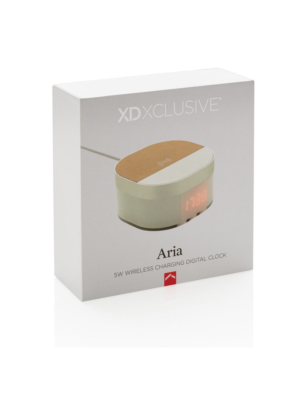 Ładowarka bezprzewodowa 5W Aria, zegar cyfrowy