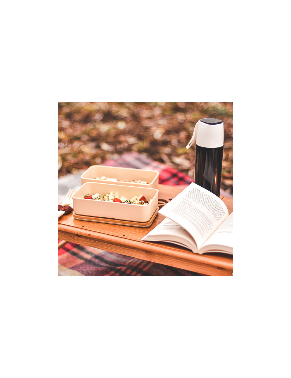 Machico lunch box podwójny, beżowy