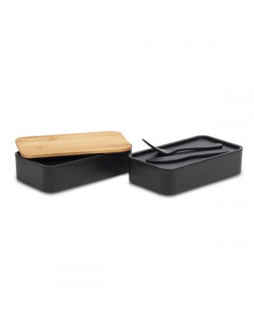 Machico lunch box podwójny, czarny