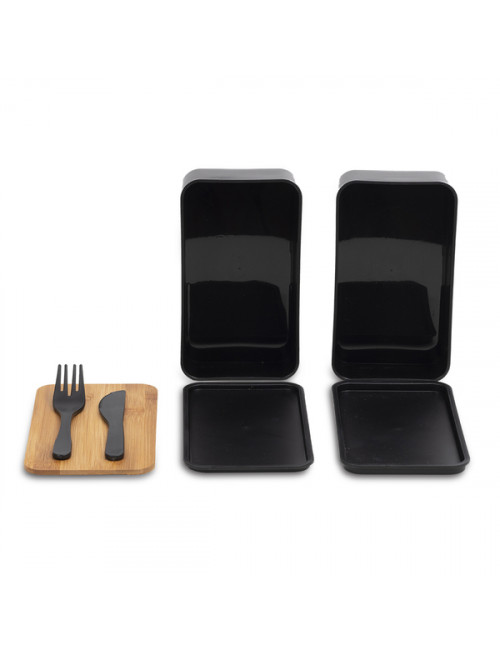 Machico lunch box podwójny, czarny