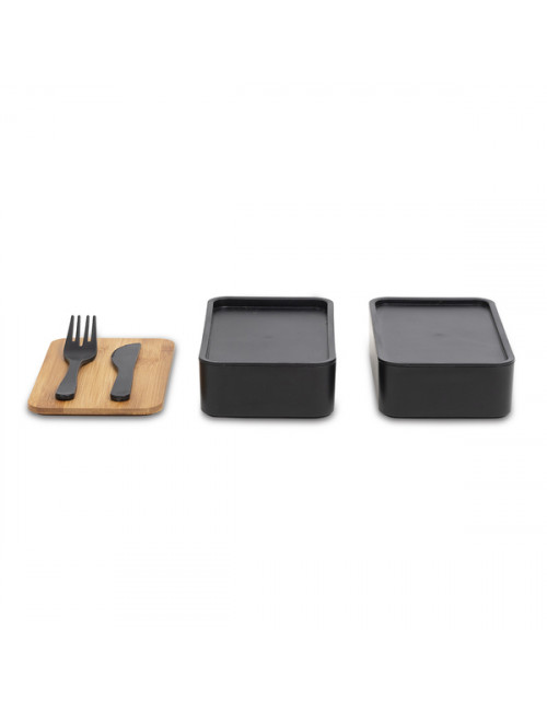 Machico lunch box podwójny, czarny