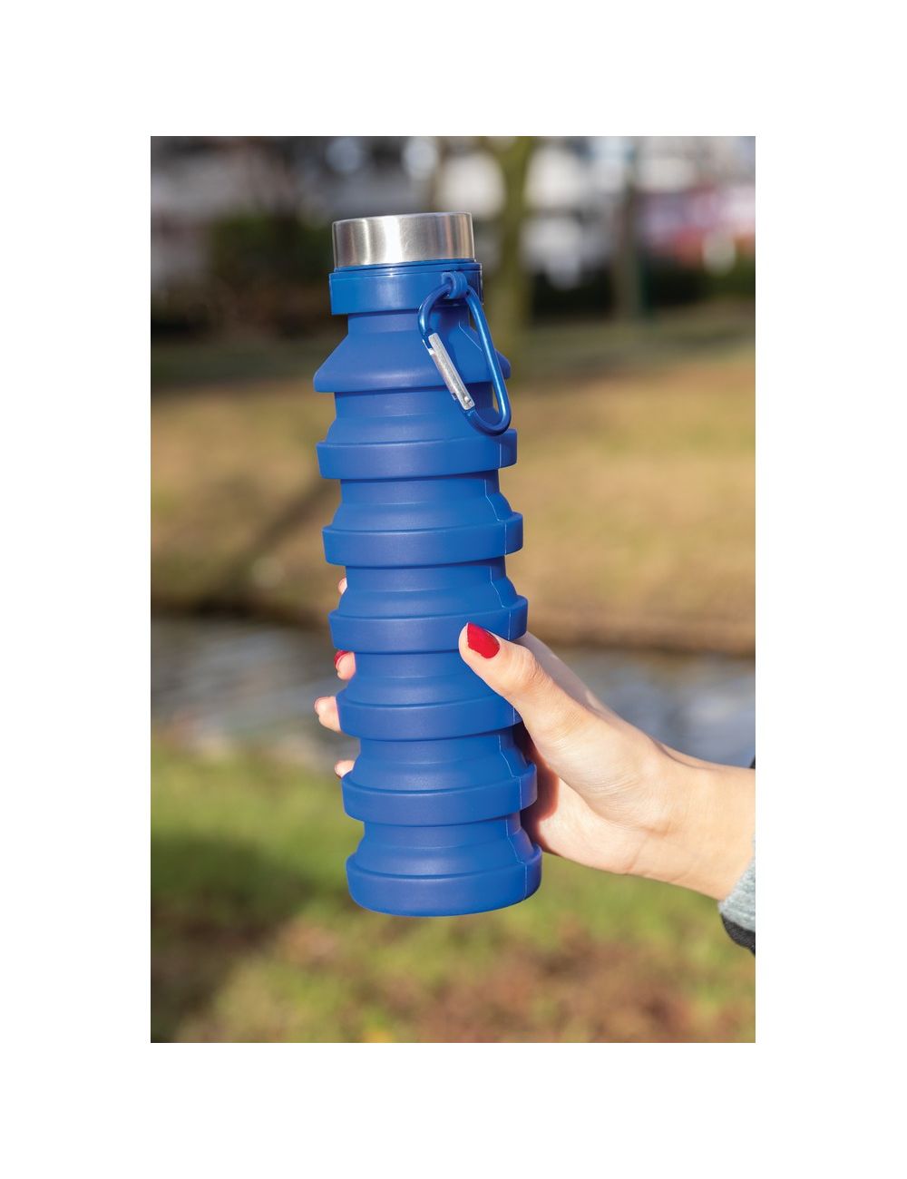 Składana butelka sportowa 550 ml z karabińczykiem