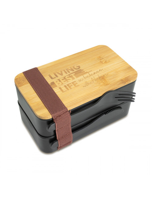 Machico lunch box podwójny, czarny