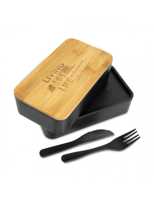 Machico lunch box podwójny, czarny