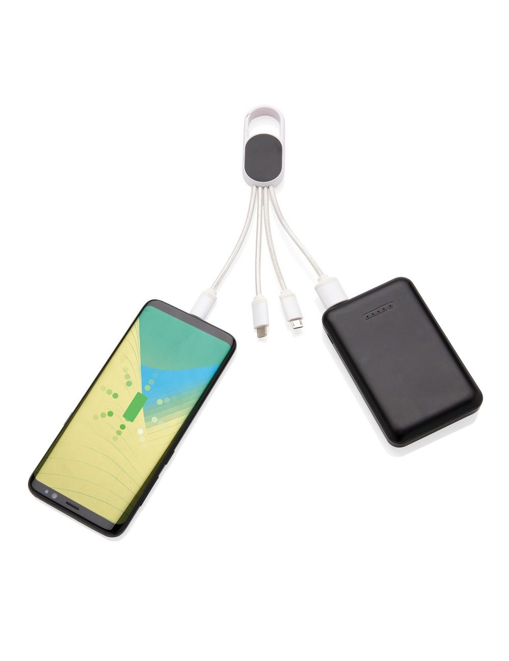 Kabel do ładowania 4 w 1 z karabińczykiem