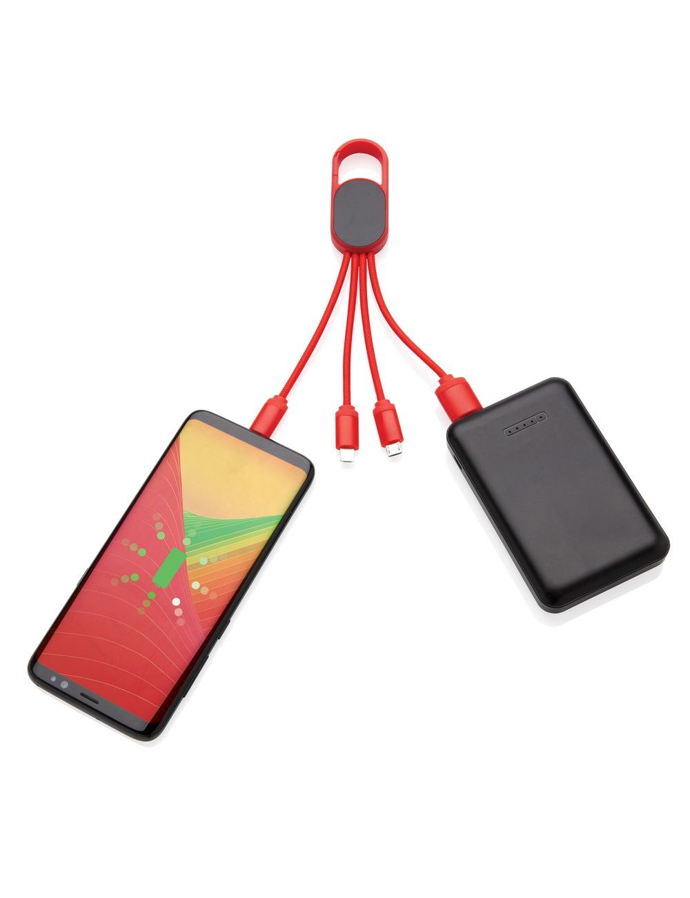 Kabel do ładowania 4 w 1 z karabińczykiem