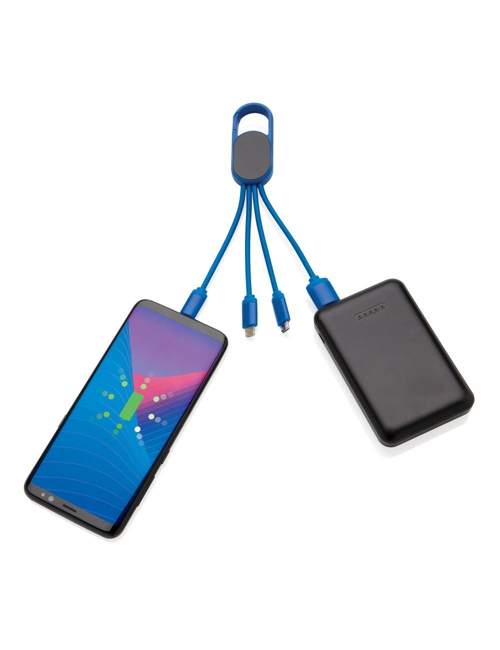 Kabel do ładowania 4 w 1 z karabińczykiem