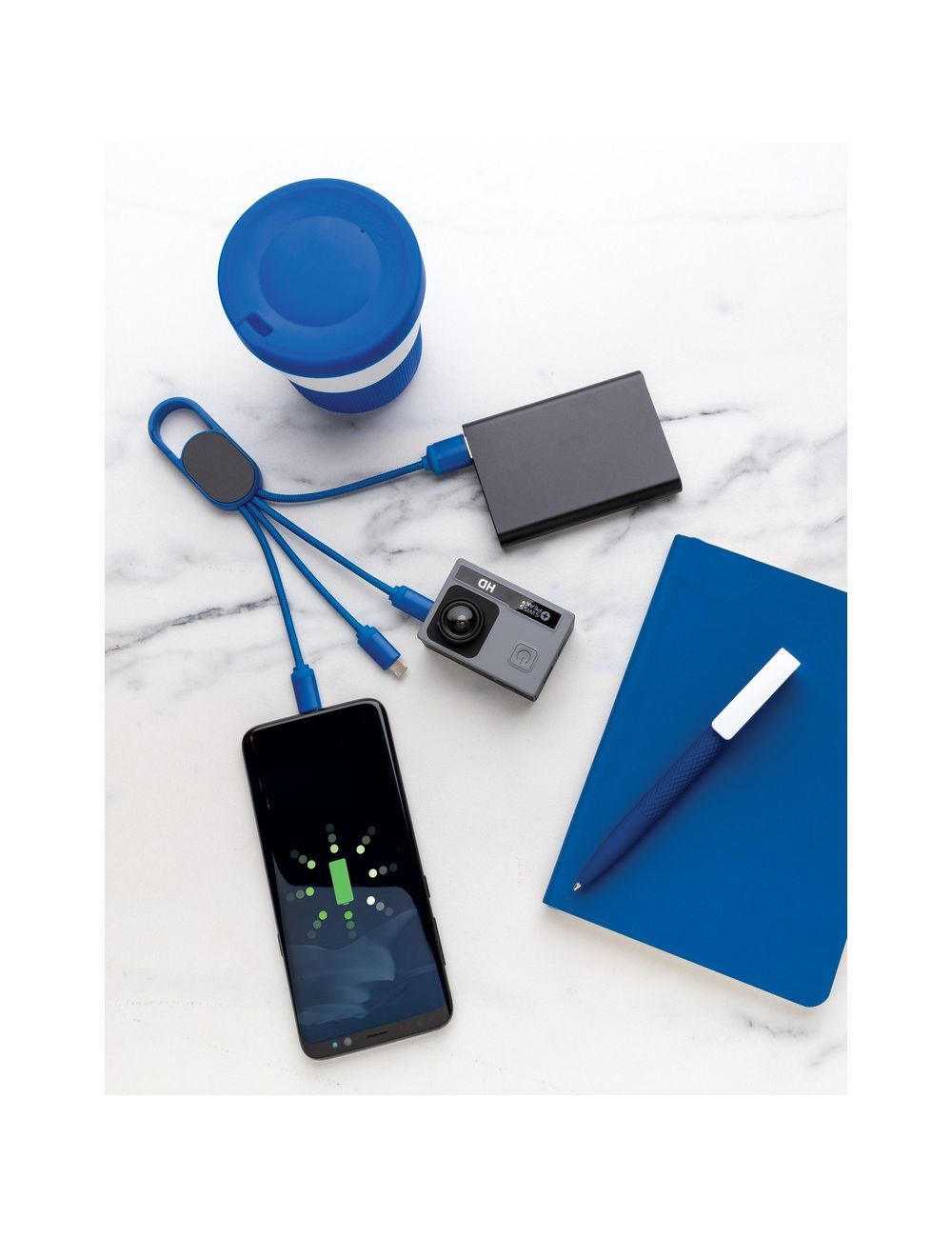 Kabel do ładowania 4 w 1 z karabińczykiem