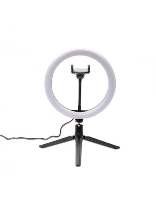 Statyw z lampą pierścieniową Halo, czarny 