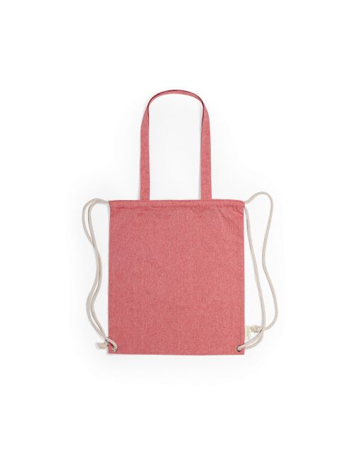 Worek ze sznurkiem i torba na zakupy z bawełny z recyklingu, 2 w 1