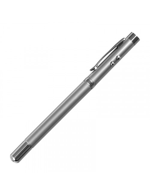 Długopis 4-funkcyjny Pointer ze wskaźnikiem laserowym, srebrny 