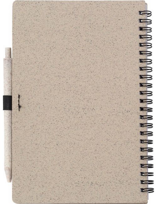 Notatnik ok. A5 ze słomy pszenicznej z długopisem