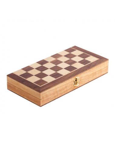 Drewniane szachy, brązowy -...