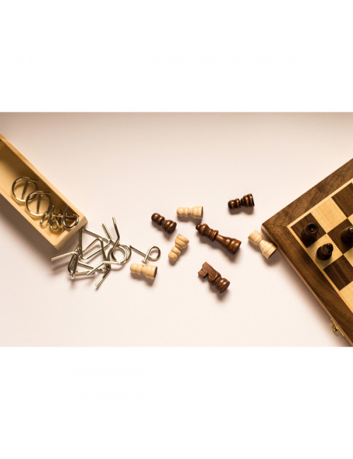 Drewniane szachy, brązowy - druga jakość