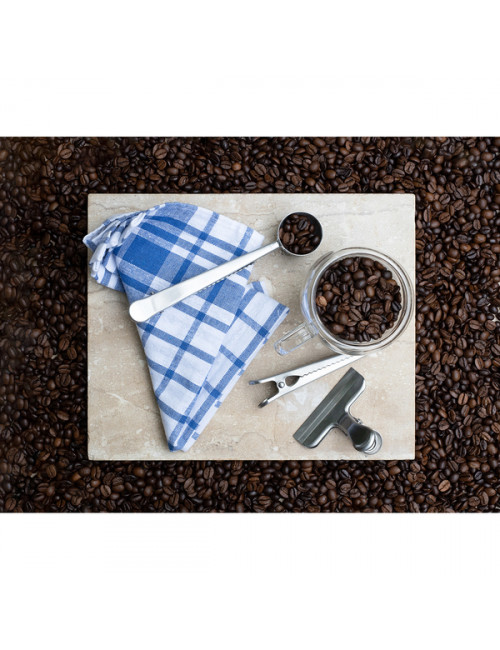 Zestaw miarka i klipsy do kawy Kaffi, srebrny
