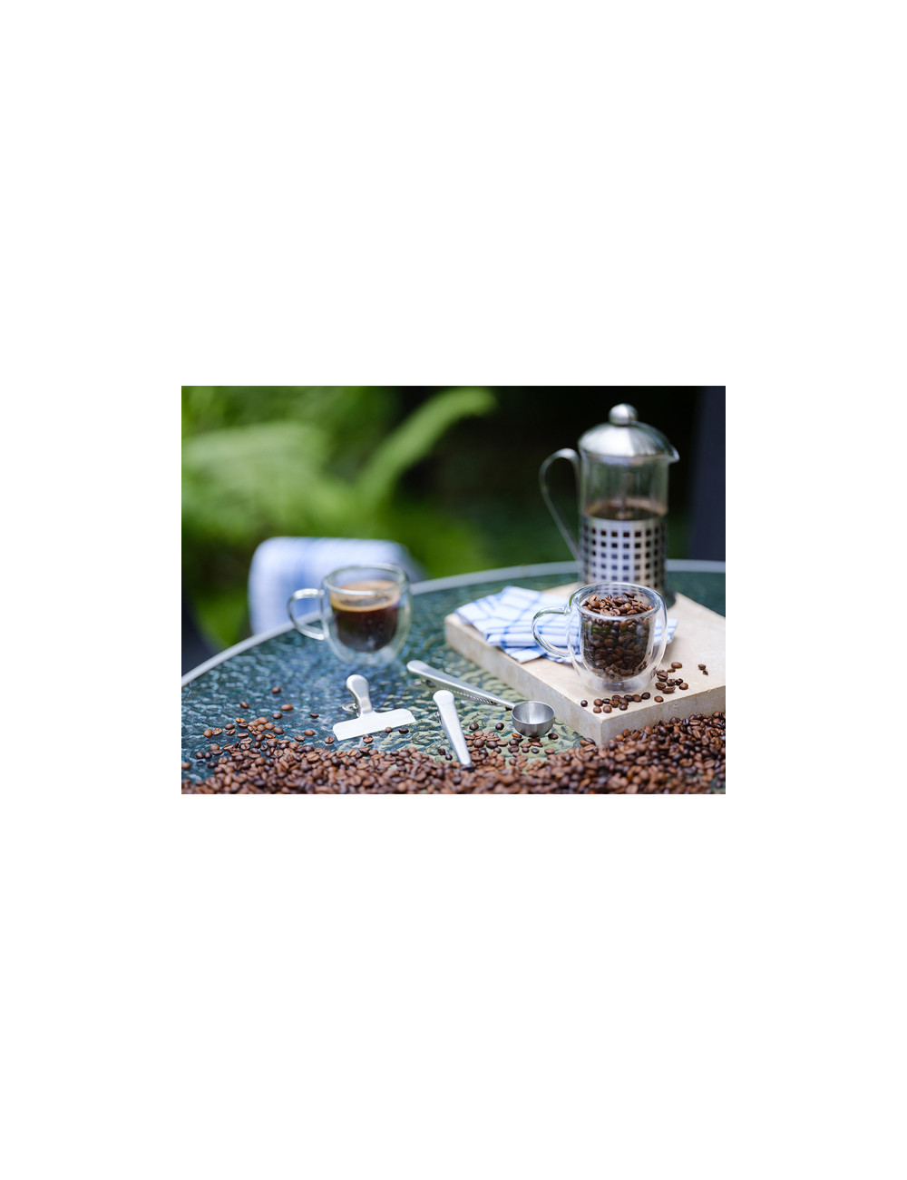 Zestaw miarka i klipsy do kawy Kaffi, srebrny