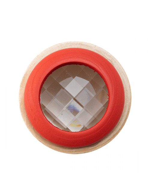 Drewniany kalejdoskop, czerwony 