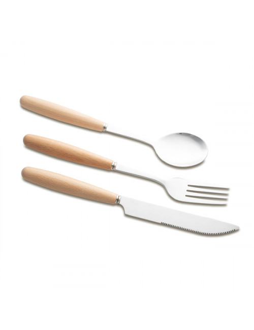 Sztućce stalowe w woreczku Nantes, brązowy/srebrny 